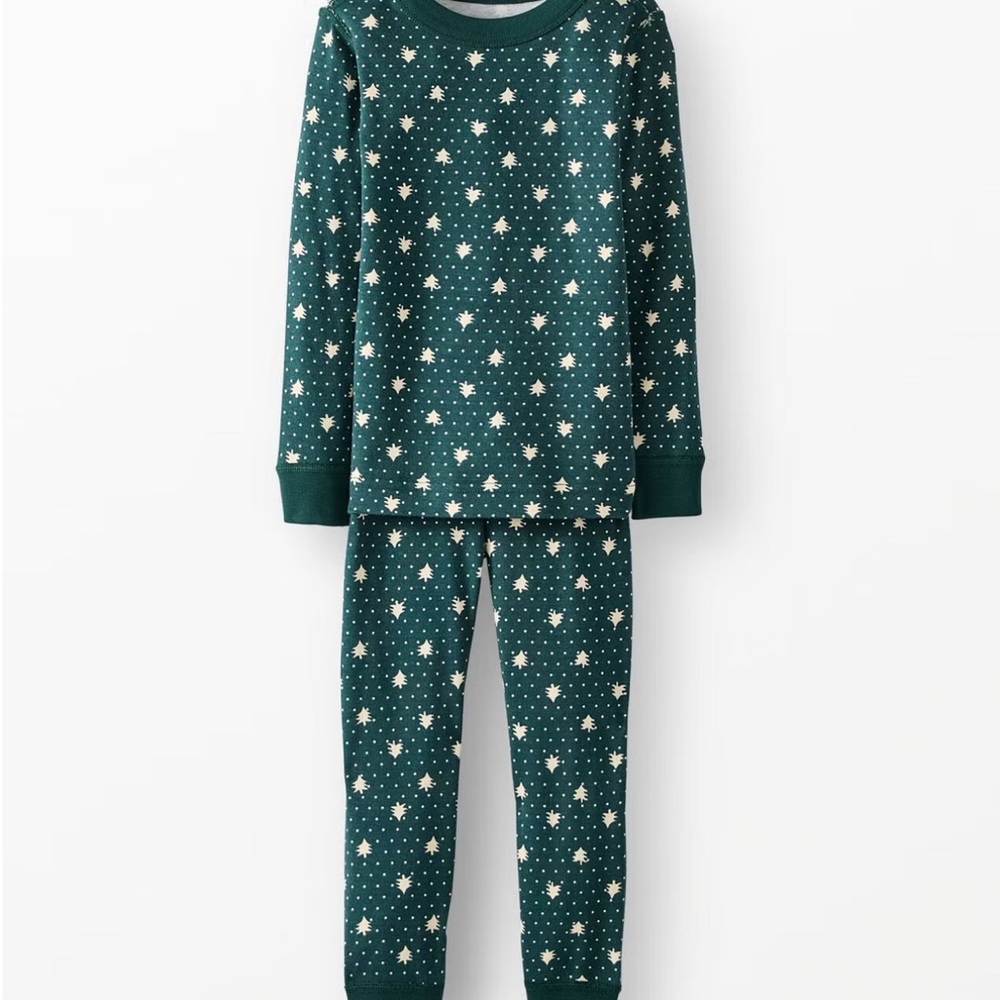 Hanna Andersson Tree Pajama Set - Dark Green